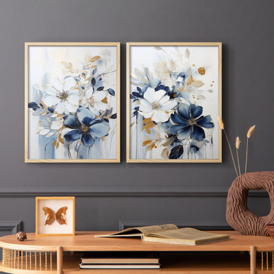 «FLORAL Series CCLxxiv», reproduction encadrée de qualité supérieure - prête à être accrochée - aucun clou requis - aucun clou requis