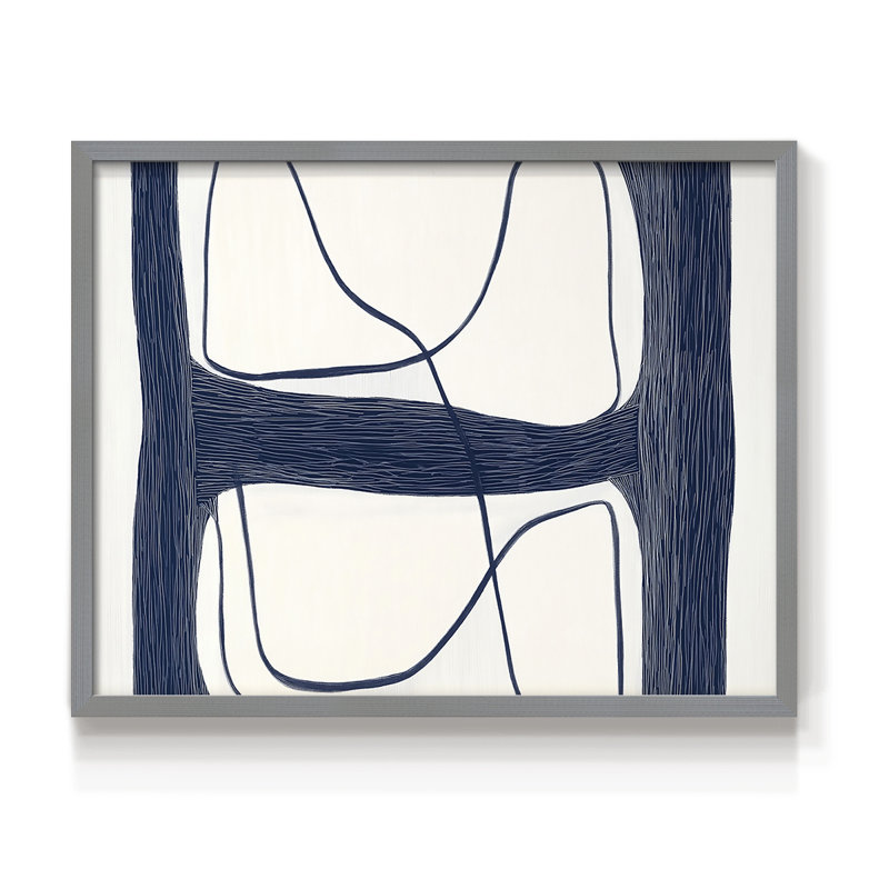 Abstrait, série I, reproduction encadrée, H 8 po x l 10 po, Gris