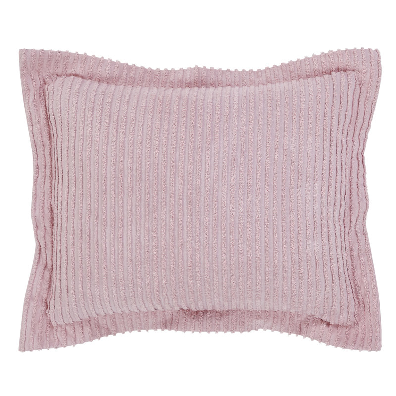 Pink Cotton Embroidered Standard Pillow Sham
