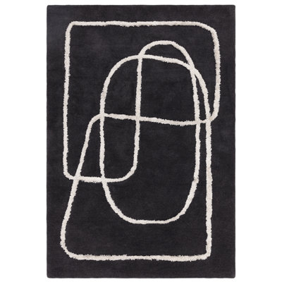 Burnest Handmade Wool Charcoal Rug