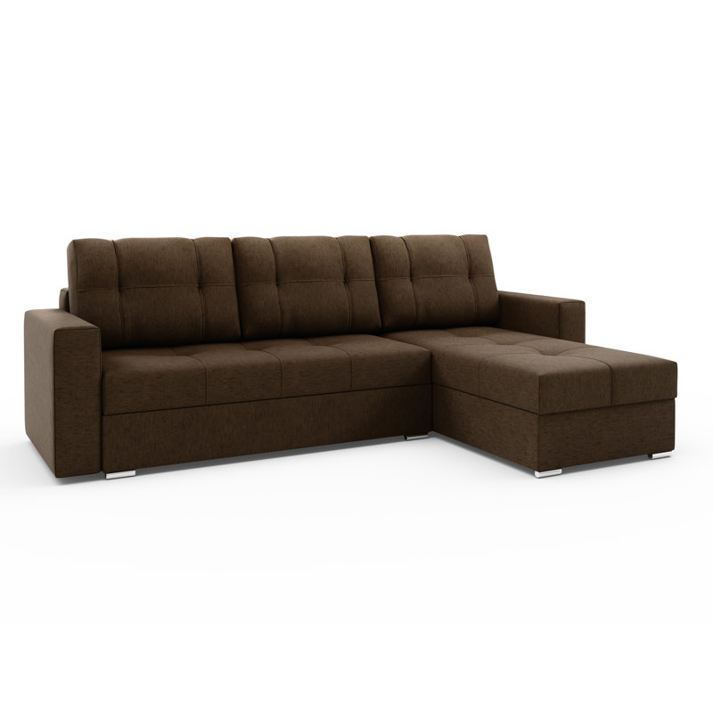 Solara 3 Seater Corner Sofa , Brown - Inari28, Right -sided