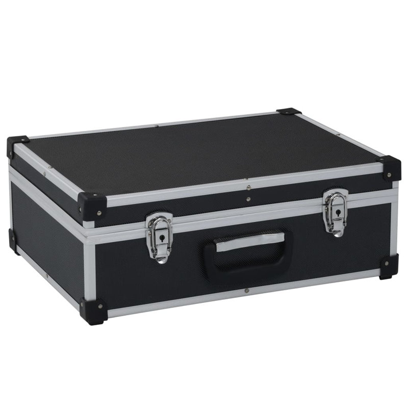 Valise à outils Hokku Designs 18,1 po x 13 po x 6,3 po aluminium, Noir, noir, noir, noir