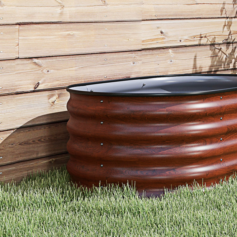 Outdoor Metal Elevated Planter Box Raised Garden Bed Kit With Safety Edging, 11.76" H x 41.26" W x 24.51" D