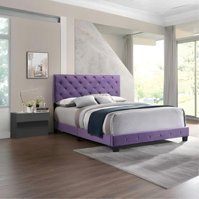 Transitional Purple Full Bed With Support