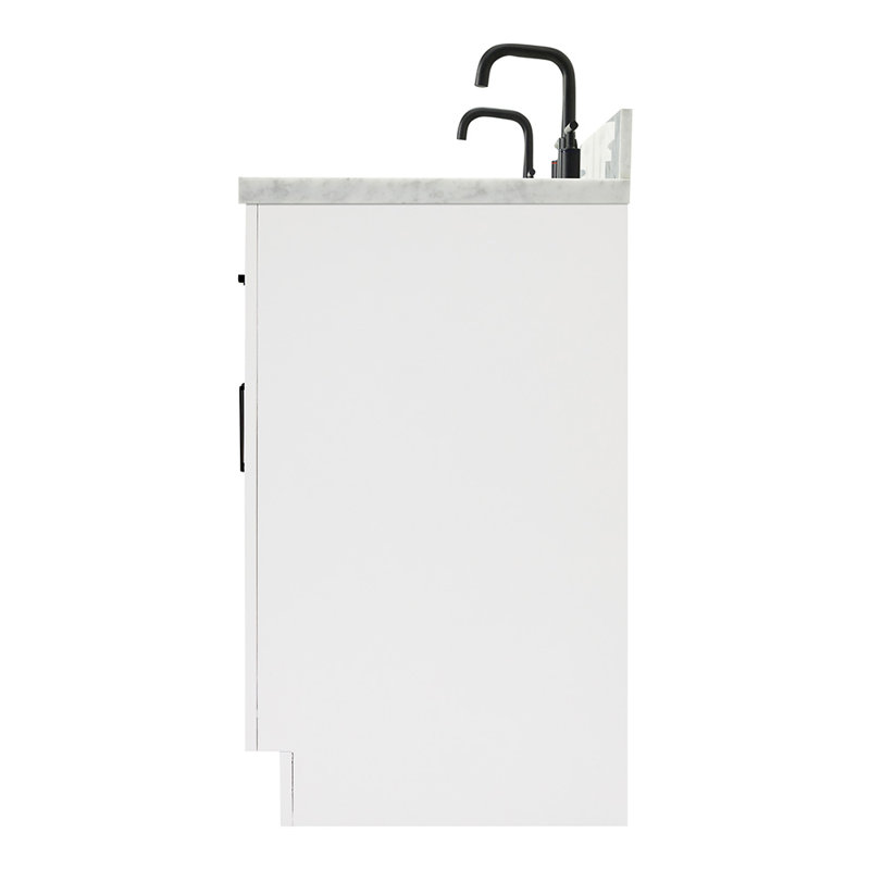 ARIEL HEPBURN 73 IN DOUBLE RECTANGLE SINK VANITY 1,5 IN, White, 73", Rectangular