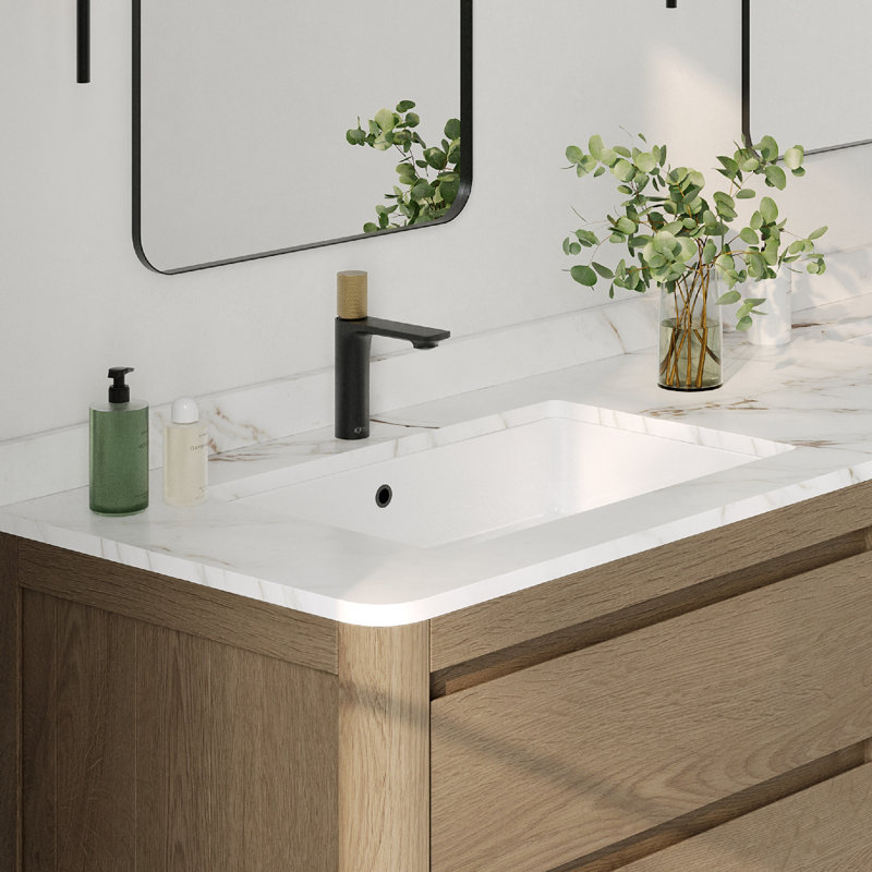 24.5" W x 16.5" D White Rectangular Undermount Bathroom Sink