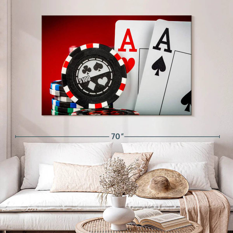 'Chips And Aces, 8" H x 12" W