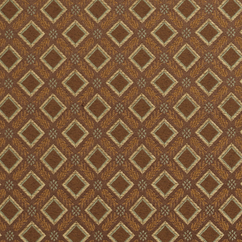 Tissu géométrique brocade, Brun
