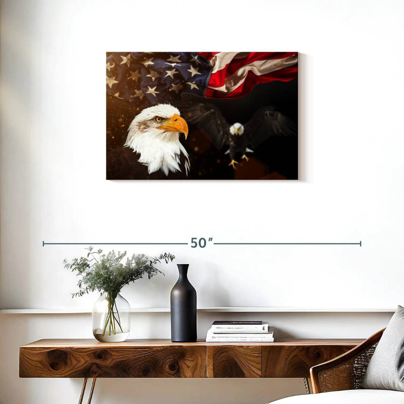 Brampt Fierce Eagle American Flag, 20" H x 30" W