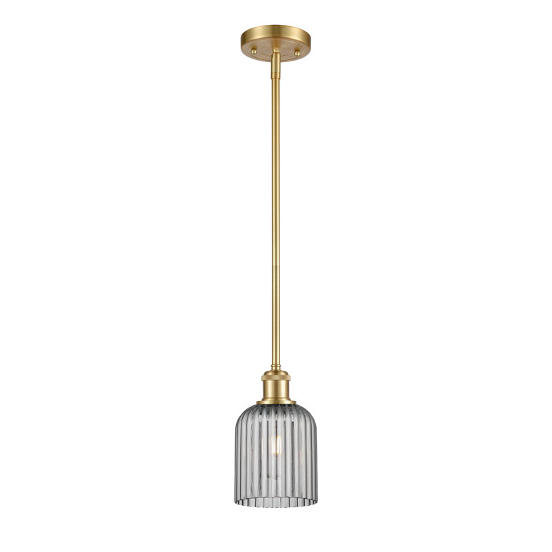 Luminaire suspendu 5 lumières Ballston Addeline, Chrome poli, Gris fumée clair