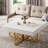 Maridell White ang Gold Square Coffee Table