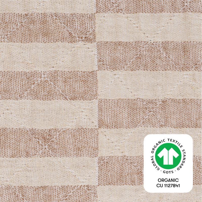 Stripe Quilted Muslin Changing Pad Cover, Cocoa