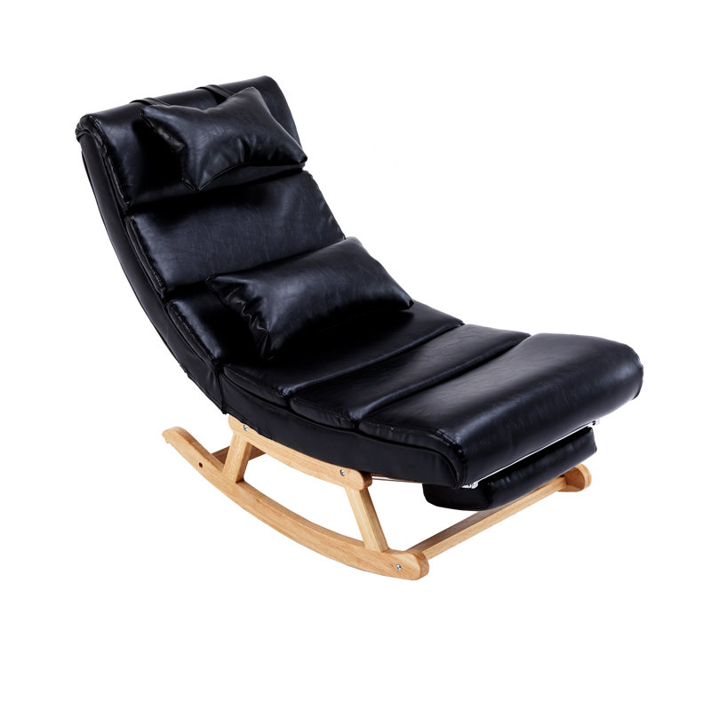 Chaise berçante Emberto, Tissu en microfibre noir