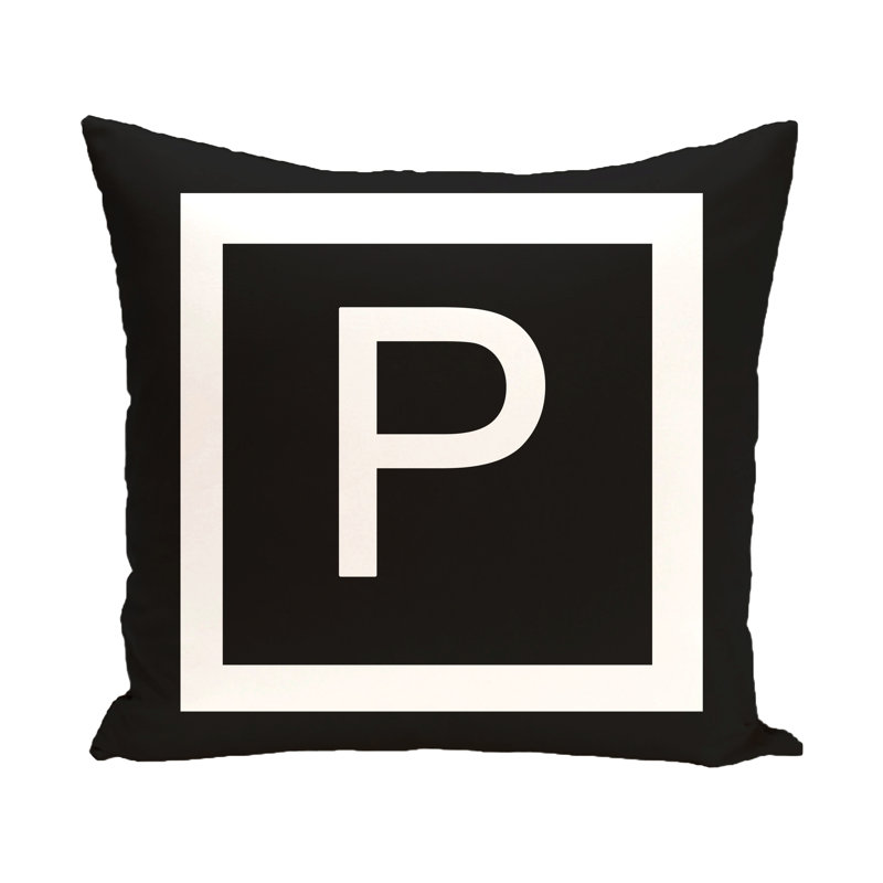 Reversible Throw Pillow, Raven / White, 20" H x 20" W x 2" D, P