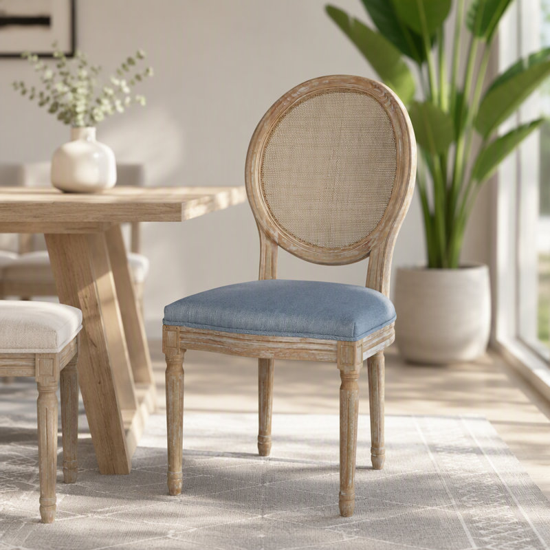 Chaise de salle à manger, Bleu clair, Bleu clair