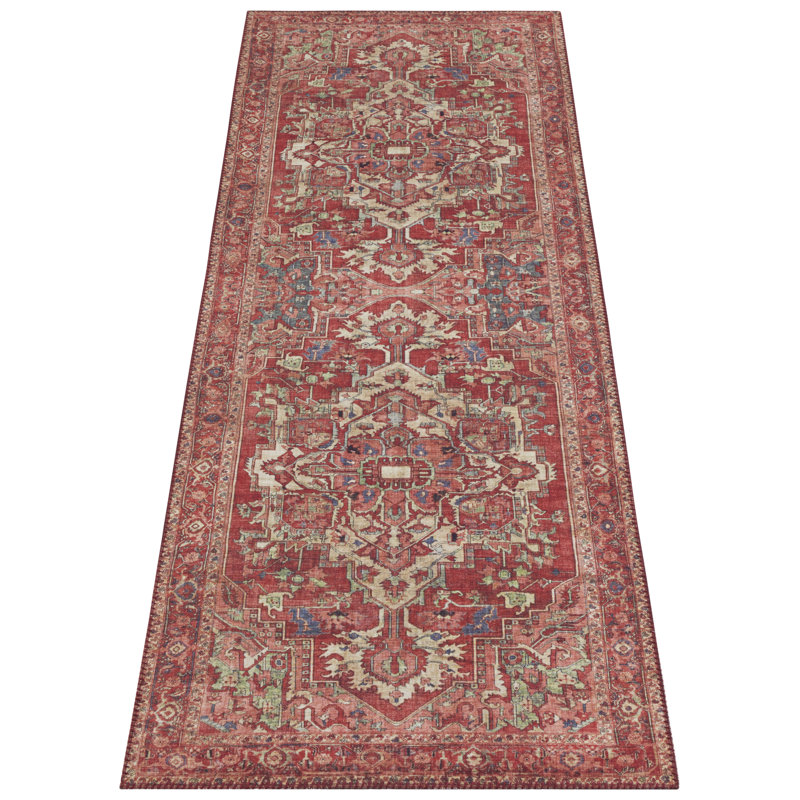 Leta Tufted Red Rug, Runner 80cm x 200cm