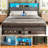Lozandier Headboard with Storage, Power Outlet, USB Ports and LED Strip-1071489322-1071489327