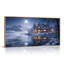 " Snowy Cabin With Glowing Windows Moonlit Lake Halloween " Painting Print-360252539
