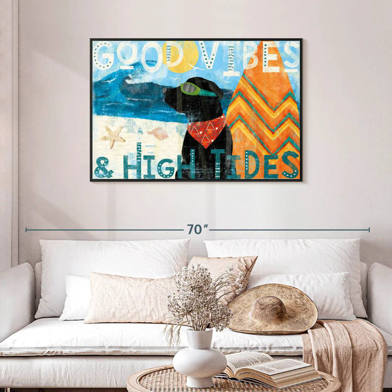Good Vibes II, Cadre flottant noir, 43 po x 29 po