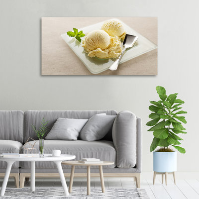 Ice Cream On The Plate - No Frame Print on Canvas