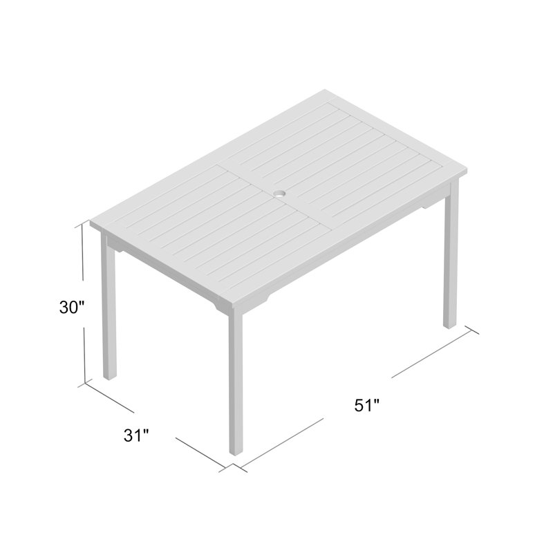 Ponce Rectangular Acacia Outdoor Dining Table
