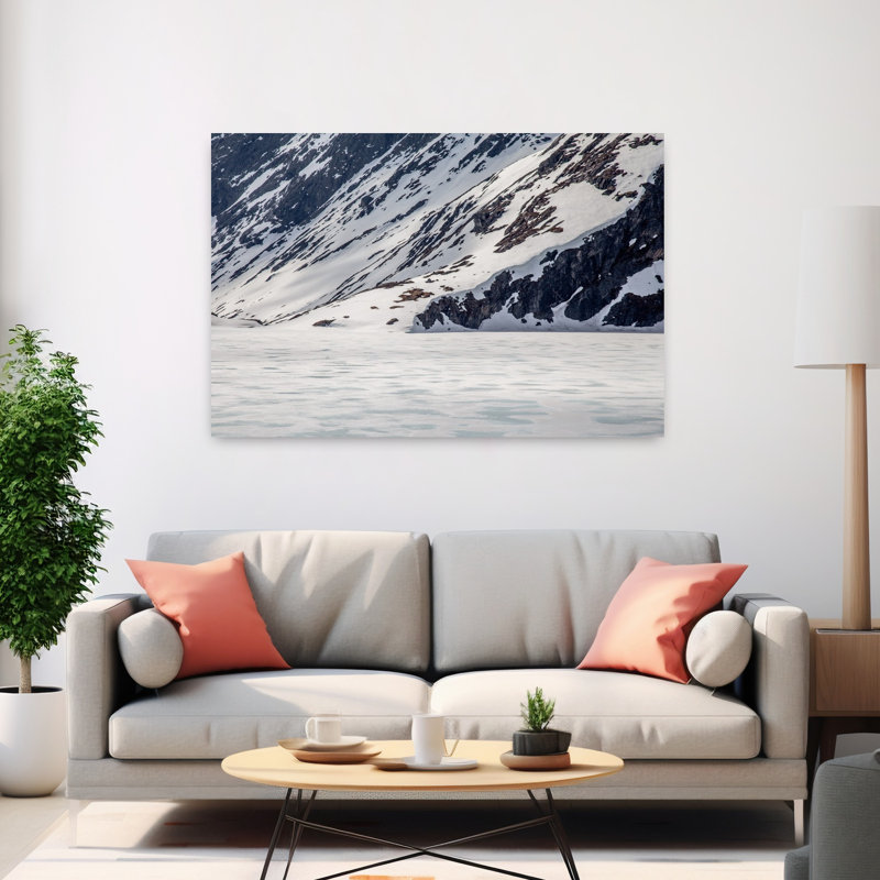 Art contemporain contemporain, paysage de montagne abstrait, H 40 po x l 60 po
