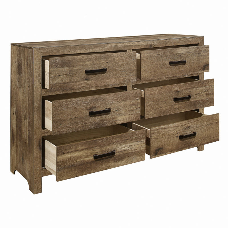 Commode de style rustique avec 6 tiroirs de rangement pour la chambre à coucher, commode de rangement pour la chambre à coucher pour la maison