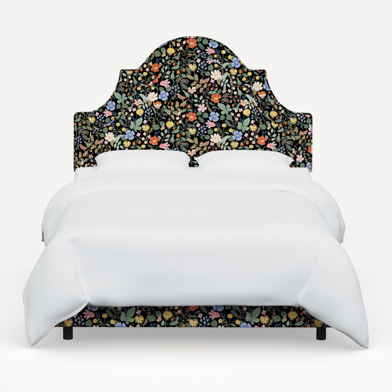 Rifle Paper Co. x Cloth & Company Marion Bed, Rpc Stawberry Fields Black Linen, Queen