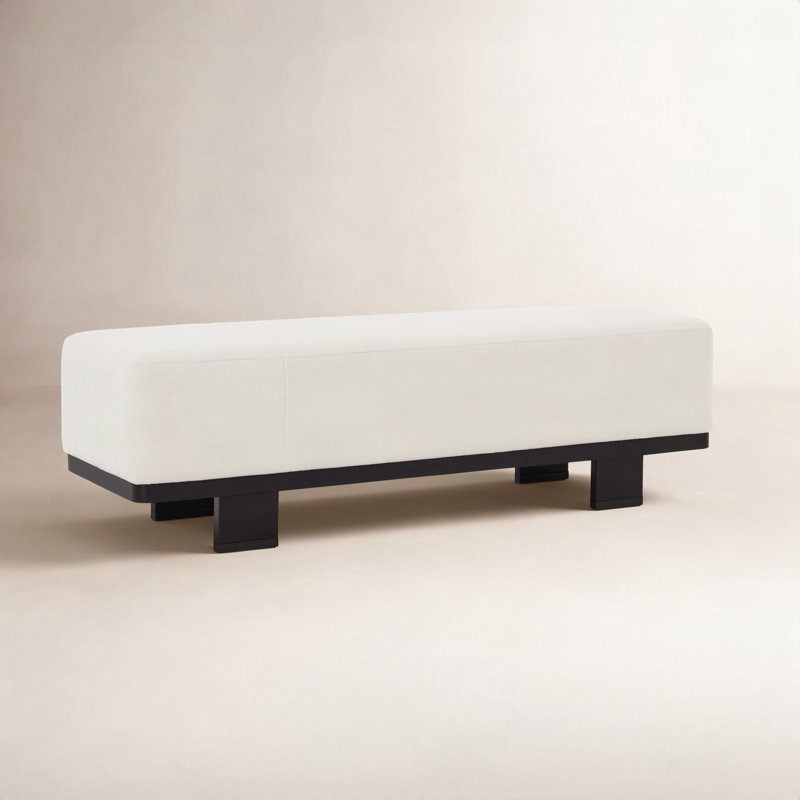 Lilli Boucle Upholstered Bench, Black