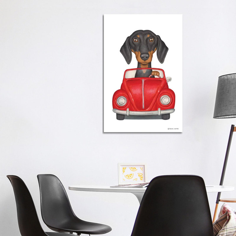 Dachshund Red Beetle by Danny Gordon - Wrapped Canvas Print, 66.04 cm H x 45.72 cm W