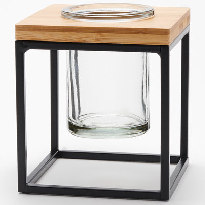 Petit porte-votive cube en verre