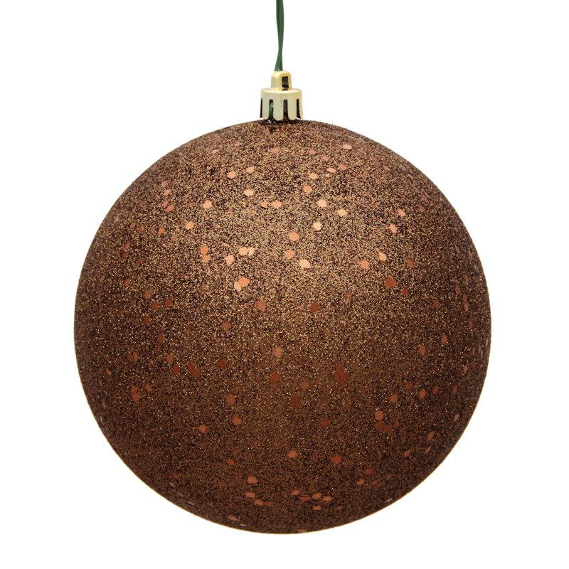 Décoration de boule décorative des Fêtes, H 6 po x l 6 po x P 6 po, Paillettes cuivré doré