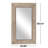 Wood Floral Brown Wall Mirror with Detailed Cream Carvings