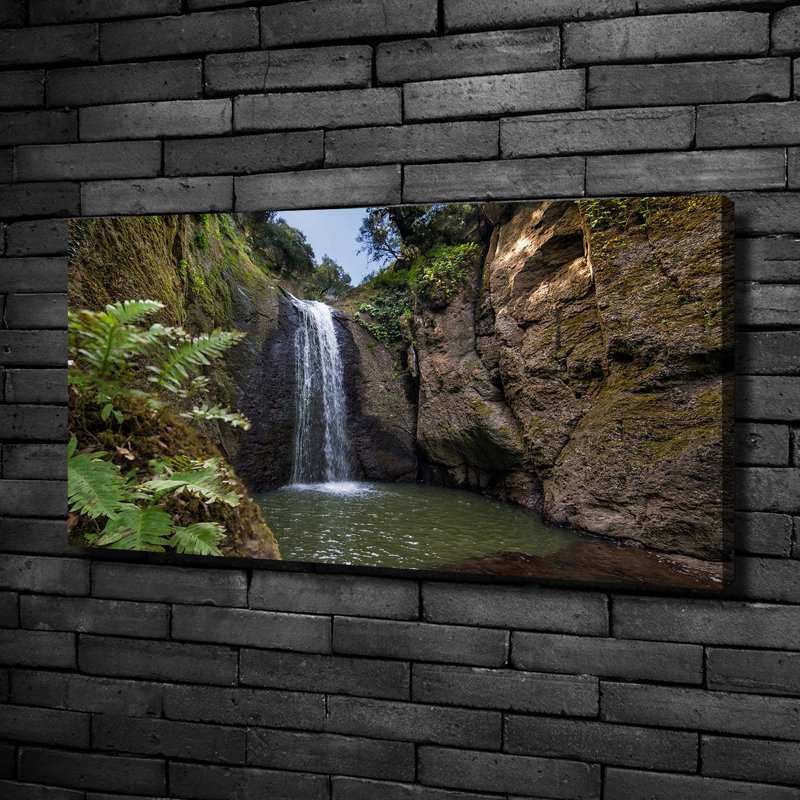 Waterfall In Sardinia - Wrapped Canvas Print