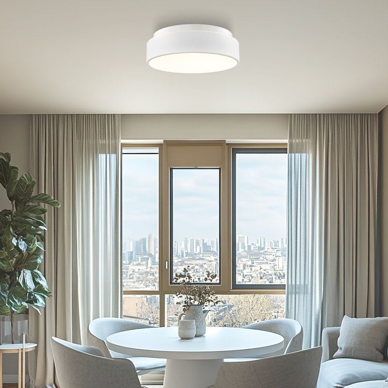 12 Inch Simple Drum Flush Mount