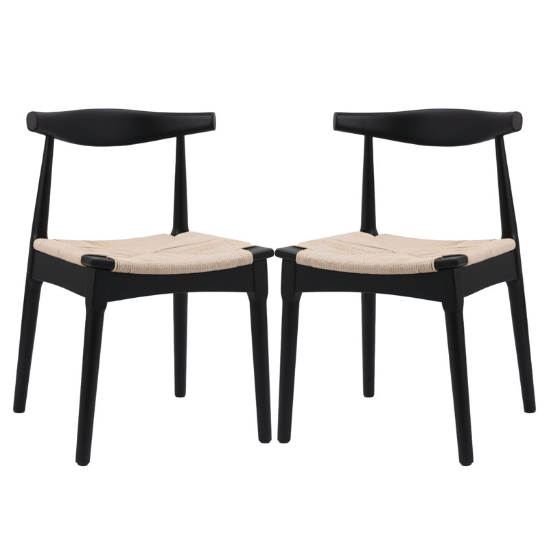 Solid Dining Chairs, Balck/Beige