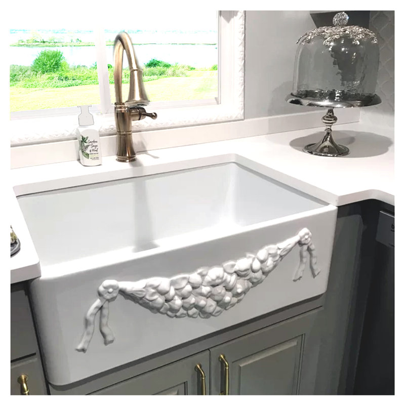 Pranav 30.25'' L Single Bowl Fireclay Kitchen Sink