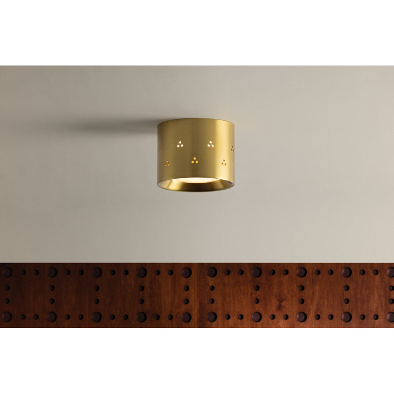 Edisto Flush Mount in Distressed Bronze by Cortney Bishop, Brass