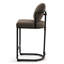 Tabouret de comptoir en chenille 26 po avec dossier et structure en métal, chaises de bar rembourrées modernes pour îlot de cuisine-2035288887-2033001825