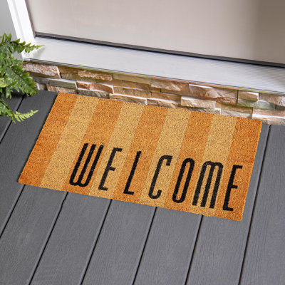 Tapis rayé Welcome