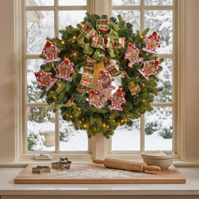 29" Gingerbread House Spray 