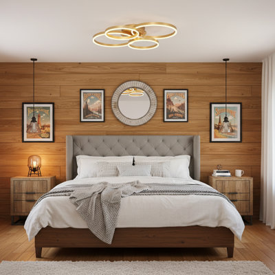Luminaire encastré moderne 32,7 pouces à DEL pour télécommande de chambre à coucher