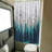 Mountain RV Shower and Bath Curtain with Camper Design - Waterproof Forest Pattern, Fabric Decor Set with Hooks - Grey Black, 47x64 Inches
