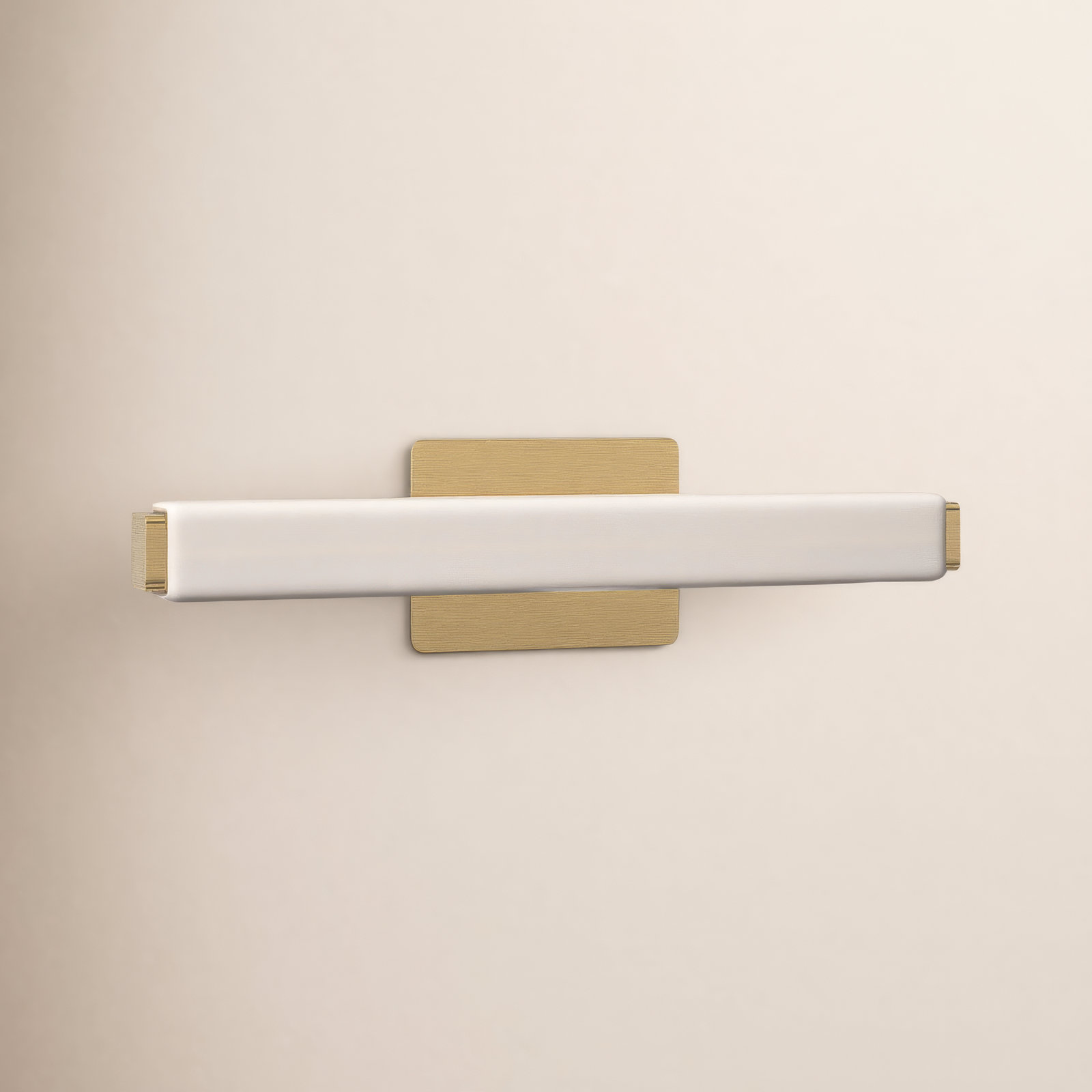 Erby Single Light Glass Dimmable LED Flush Mounted Sconce, Brushed Brass, 3000K, 4.88" H x 20" W x 3.13" D
