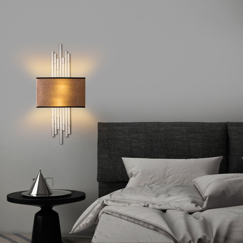 Lampe murale, Marron clair, Blanc