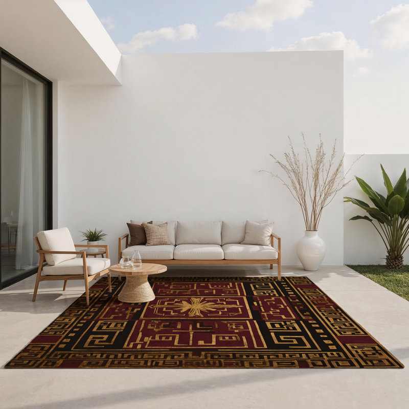 Tapis intérieur et extérieur Goldleaf, Rectangle 1 pi 6 po x 2 pi 6 po