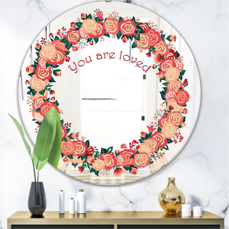 Miroir mural sans cadre You Are Loved, H 23,6 po x l 23,6 po