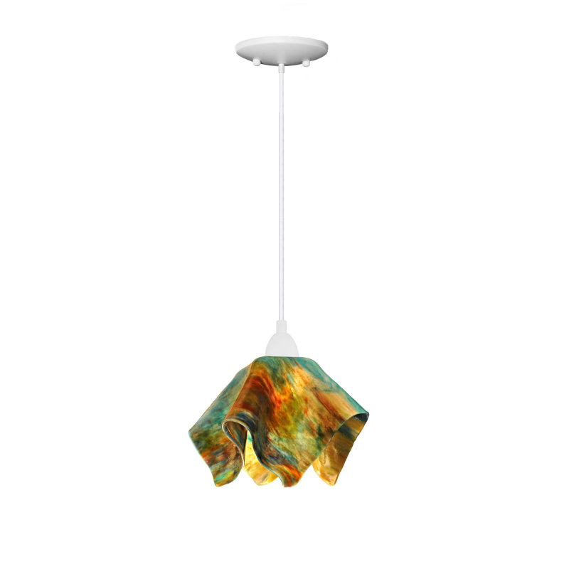 Amergin 1 - Light Unique/Statement Pendant, Small, White, Daylily