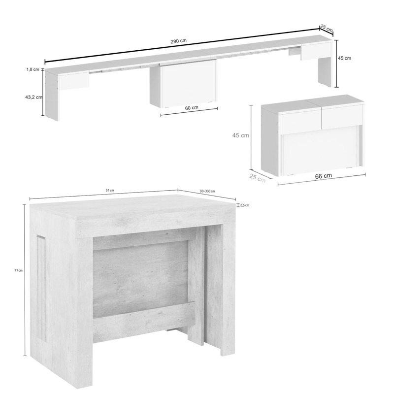 Barrecchia 4 - Person Dining Set, White