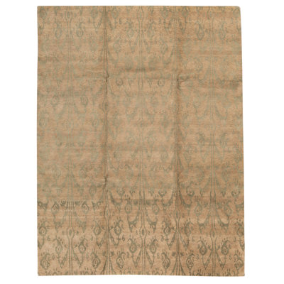 Tapis brun / argent noué à la main de haute qualité